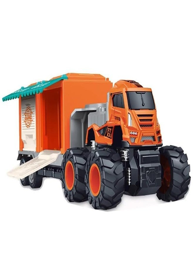 KONIGIN Game 1:43 4WD Diecast Alloy Salling Transportation Truck Toys with Friction Powered Vehicles Toy Best Birthday Gift for Kids (2 Pcs_Multicolor) - Image 5